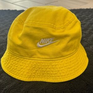 Nike Bright Yellow Bucket Hat with White Swoosh Embroidery - Unisex